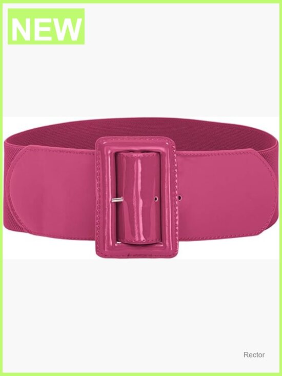 3 Inch Wide Stretchy Belt Elastic Vintage Chunky Buckle main image 7